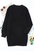Open Front Cable Sleeve Long Cardigan
